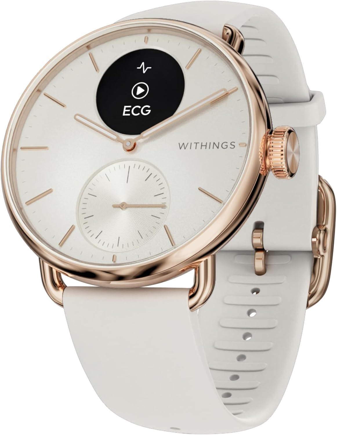 71ivKbRAVcL._AC_SL1500_.jpg WITHINGS ScanWatch 2 - Hybrid Smart Watch, Heart Rate Monitoring, Fitness Tracker, Cycle Tracker, Sleep Monitoring, GPS Tracker, 30-Day Battery Life, Android & Apple Compatible, HSA/FSA - Image 1