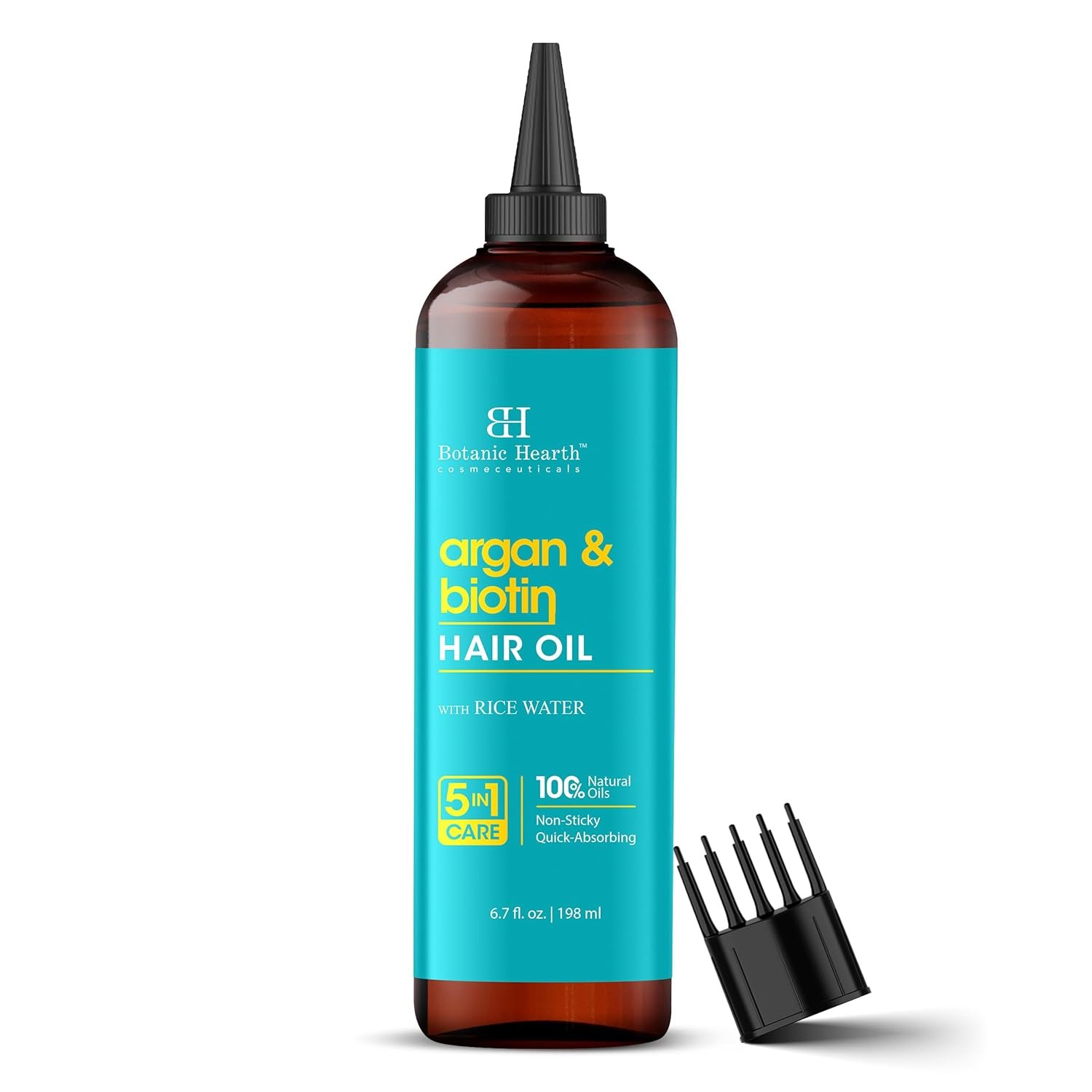 71mB0LTn2pL._SL1500_.jpg Botanic Hearth 100% Pure Argan & Biotin Oil For Hair Growth & Hair Treatment Oils 6.7 Fl oz | Infused with coconut Oil | Hair Oil Repairs Dry Damaged Hair, Strengthening, Healthier | All Hair Types - Image 1