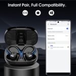Wireless Earbuds Bluetooth 5.3 Headphones Sports, 48H Earphone with ENC Mic, Stereo Deep Bass Bluetooth Earbuds with Secure Earhooks, LED Display, IPX7 Waterproof Over Ear Buds for Running/Gym/Workout - Image 7
