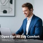 Open Ear Headphones with Mic, Wireless Headset with AI Noise Cancellation Microphone Bluetooth 5.4 Bluetooth Headset with Mic Air Conduction Headphones for Work Call Meeting Driving - Image 4