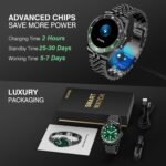 Luxury Smart Watch with Bluetooth Calls, Heart Rate/SpO2/Blood Pressure/Sleep Monitor, 1.19-inch AMOLED Display, 107 Sports Fitness Tracker, Round Business Watch Compatible Android and iOS, 44mm Black - Image 8