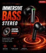 foxotin Wireless Earbuds, Bluetooth 5.4 Headphones with 48H Playback & Dual LED Display, IP7 Waterproof in-Ear Earphones with Noise Cancelling Mic, Deep Bass Stereo, Touch Control for Sports, Black - Image 3