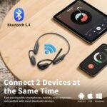 Open Ear Headphones with Mic, Wireless Headset with AI Noise Cancellation Microphone Bluetooth 5.4 Bluetooth Headset with Mic Air Conduction Headphones for Work Call Meeting Driving - Image 5