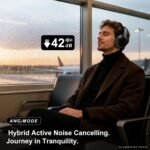 Hybrid Active Noise Cancelling Headphones, Bluetooth 6.0 Over Ear Headphones,120H Battery Fast Charging, Hi-Res Audio, Transparency Mode, Deep Bass, Memory Foam Comfort Fit for Travel Office Home - Image 2