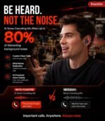 foxotin Wireless Earbuds, Bluetooth 5.4 Headphones with 48H Playback & Dual LED Display, IP7 Waterproof in-Ear Earphones with Noise Cancelling Mic, Deep Bass Stereo, Touch Control for Sports, Black - Image 5