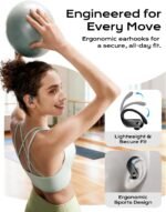 KTGEE Bluetooth Headphones 5.4 Sports Wireless Earbuds with Flexible Earhooks, Ultra Lightweight 7.8g Wireless Earphones, 80H Battery Life, IPX7 Sweatproof Headset for Gym, Running & Outdoor Training - Image 6