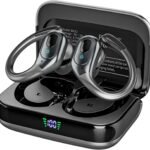sajawass Wireless Earbuds, Sports Bluetooth Headphones, 75Hrs Playtime Ear Buds with LED Power Display, Noise Canceling Headset, IPX7 Waterproof Earphones for Workout/Running