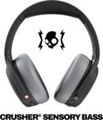 Skullcandy Crusher ANC 2 Wireless Over-Ear Bluetooth Headphones with Multi-Sensory Bass, Active Noise Cancelling, Up to 60 Hours Battery, Microphone for iPhone Android - Black/Asphalt - Image 2