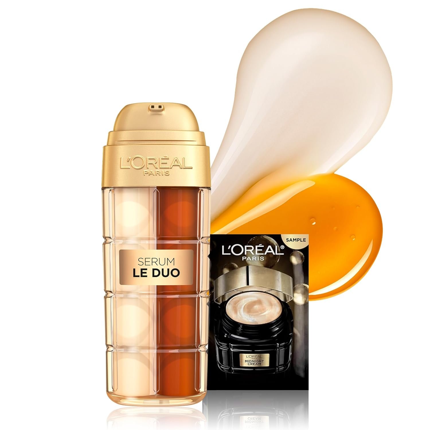 71zsIdXlS0L._SL1500_.jpg L'Oreal Paris Age Perfect Serum Le Duo, Brightening, Firming and Anti-Aging Serum for Face with Collagen Peptide, Niacinamide, Vitamin C and B3, 1 fl oz + Sample - Image 1