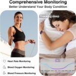 Fitness Tracker, Smart Watches for Women Men with 24/7 Heart Rate/Blood Pressure/Blood Oxygen Monitor, Sleep Tracker, Calories&Step Counter, IP68 Waterproof Health Activity Trackers for Android&iPhone - Image 3