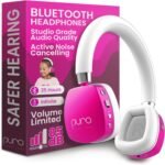 Puro Sound Labs Noise Cancelling Headphones for Kids - 85 dB Volume Limit, Built in Mic, 35-Hour Battery, Lightweight On Ear Design & Comfy Fit, Bluetooth Headphones for Kids – PuroQuiet Plus, Pink