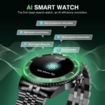 Luxury Smart Watch with Bluetooth Calls, Heart Rate/SpO2/Blood Pressure/Sleep Monitor, 1.19-inch AMOLED Display, 107 Sports Fitness Tracker, Round Business Watch Compatible Android and iOS, 44mm Black - Image 2