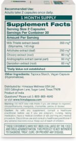 Himalaya Milk Thistle Liver Support Capsules, 60 Count, 350 mg Milk Thistle with Artichoke, Chicory, Andrographis & Dandelion, Supports Liver Function & Cleansing - Image 2
