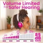 Puro Sound Labs Noise Cancelling Headphones for Kids - 85 dB Volume Limit, Built in Mic, 35-Hour Battery, Lightweight On Ear Design & Comfy Fit, Bluetooth Headphones for Kids – PuroQuiet Plus, Pink - Image 2