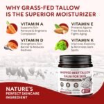 RICHGRAND Beef Tallow for Skin - Whipped Tallow and Honey Balm - Grass Fed Beef Tallow for Face, Daily Moisturizer & Body Butter - Natural Non Comedogenic Skincare (4.3 oz) - Image 4