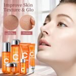6-Piece Hydrating Vitamin C Skincare Set with Niacinamide, Daily Face Care Routine Includes Cleanser, Toner, Serum, Moisturizer, Eye Cream & Body Lotion for Self Care - Image 5