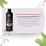 AYURVEDASHREE Red Onion Hair Growth & Hair Fall Control Shampoo – With Curry Leaf, Hibiscus, Indian Alanket, Blend of 14 Botanicals 200ML - SLS and Paraben Free - 100% Safe & Premium- All Hair Type - Image 2