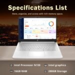 HP Stream 14" HD BrightView Laptop, Intel Celeron N4120, 16GB RAM, 288GB Storage (128GB UFS + 160GB Docking Station Set), Intel UHD Graphics, 720p Webcam, Wi-Fi, 1 Year Office 365, Win 11 S, Silver - Image 3
