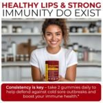 Cold Sore Treatment for Lip & Skin Support with L-Lysine, Zinc, Vitamin C & Probiotics | Vegan Immunity Booster That Helps Prevent Outbreaks & Promotes Faster Healing | 60 Berry Flavored Gummies - Image 7