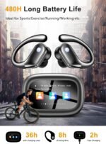 jaddsa Wireless Earbuds, Bluetooth 5.4 Sport Headphones with Smart Charging Case, ENC Noise Cancelling, Ear Buds with IPX7 Waterproof & Bass Stereo Sound for iOS, Android – Mattle Black - Image 5