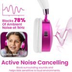 Puro Sound Labs Noise Cancelling Headphones for Kids - 85 dB Volume Limit, Built in Mic, 35-Hour Battery, Lightweight On Ear Design & Comfy Fit, Bluetooth Headphones for Kids – PuroQuiet Plus, Pink - Image 4