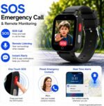 4G Kids Smart Watch with GPS Tracker, Video & Voice Call, SOS, WiFi, IP68 Waterproof, AI Smart Features, Parental Control Phone Watch for Boys Girls Age 4-12(SIM Card Included) - Image 4