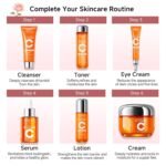 6-Piece Hydrating Vitamin C Skincare Set with Niacinamide, Daily Face Care Routine Includes Cleanser, Toner, Serum, Moisturizer, Eye Cream & Body Lotion for Self Care - Image 8