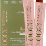 MIZON INNERSBIT Collagen Jelly 3300(14 Sticks) Vegan Korean Jelly Stick Snack with Vitamin C, Hyaluronic Acid Biotin & Glutathion for Skin Halal Certified