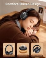 Hybrid Active Noise Cancelling Headphones, 120H Playtime Bluetooth Over Ear Headphones, Bluetooth 6.0 Wireless Headset with Display, 6 ENC Mic, Hi-Res Audio, Transparency Mode for Travel Game Black - Image 7