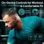 Active Noise Cancelling Ear Buds Wireless Earbuds 80H Playtime Bluetooth Headphones Over Ear Hooks Earphones with Power Display Case Hi-Res Stereo & Clear Calls for Sports Running Gym Workout Black - Image 9