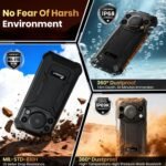 FOSSIBOT F110Pro 5G Rugged Phone Android 15, 128dB Louder Speaker, 10000mAh Battery Rugged Smartphone Unlocked, MTK Dimensity 6300+, 20GB+128GB/2TB Cell Phone, 6.745" FHD Display, 50MP Camera - Image 7