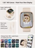 Smart Watch 2026 Upgrade for Women Men Android & iPhone [2 Bands, 44mm case, 1.83''], Alexa Built-in, Make/Answer Call, HR SpO2 Sleep Stress Monitor Fitness Tracker, IP68 Waterproof Step Counter Watch - Image 3