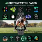 Luxury Smart Watch with Bluetooth Calls, Heart Rate/SpO2/Blood Pressure/Sleep Monitor, 1.19-inch AMOLED Display, 107 Sports Fitness Tracker, Round Business Watch Compatible Android and iOS, 44mm Black - Image 6