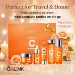 6-Piece Hydrating Vitamin C Skincare Set with Niacinamide, Daily Face Care Routine Includes Cleanser, Toner, Serum, Moisturizer, Eye Cream & Body Lotion for Self Care - Image 9