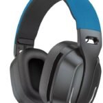 Bluetooth 6.0 Over Ear Headphones, 50H Playtime with Volume-Linked Vibration for Deep Bass, USB-C Audio & Mic, White Noise & Auto-Off Timer, Lightweight for Music Lovers, Sleep, Work -Blue