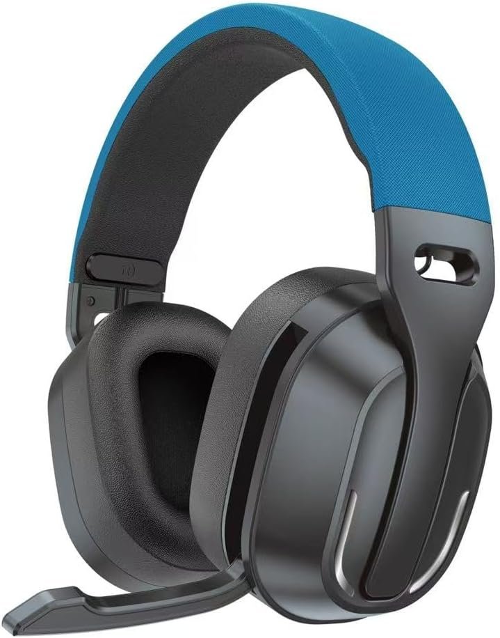 51Tuv5TbgJL._AC_SL1080_.jpg Bluetooth 6.0 Over Ear Headphones, 50H Playtime with Volume-Linked Vibration for Deep Bass, USB-C Audio & Mic, White Noise & Auto-Off Timer, Lightweight for Music Lovers, Sleep, Work -Blue - Image 1