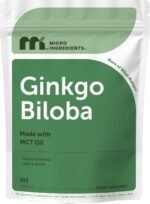 Micro Ingredients Ginkgo Biloba 120 mg Per Serving, 400 Softgels | 3-in-1 with Panax Ginseng & Lion’s Mane | Herbal Mushroom Blend | Made with MCT Oil | Non-GMO