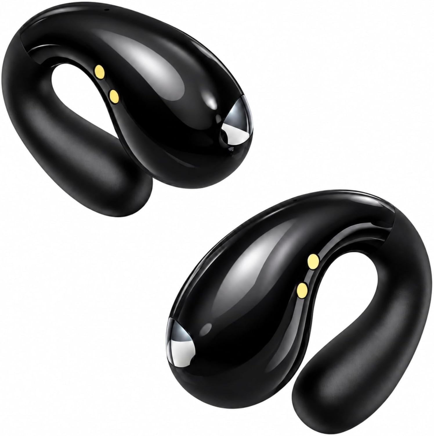 614sBox4Q6L._AC_SL1500_.jpg Boytond Ultra Open Ear Earbuds - Comfortable Clip-On Bone Conduction Earbuds, Over-The-Ear Open Headphones with Waterproof Build for Running, Gym Workouts, and Outdoor Sports, Obsidian Black - Image 1
