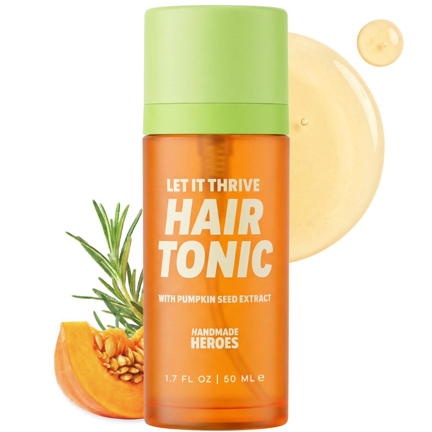 617zWMBQXmL._SL1500_.jpg Handmade Heroes 100% Natural Rosemary Hair Tonic with Pumpkin Seed Extract for Hair Thinning - Hair Tonic for Men and Women - Thickening and Lusher Looking Hair - Image 1