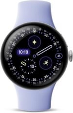 Google Pixel Watch 4 (41mm) - Android - 2 Years of Data- Heart Rate,Sleep & Fitness Tracking -30-Hour Battery -Polished Silver Aluminum Case - Iris Active Band - LTE (2025) -Google Pixel Watch app