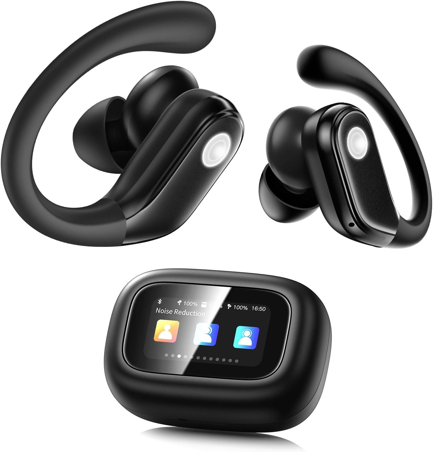 61BDguPp4OL._AC_SL1500_.jpg jaddsa Wireless Earbuds, Bluetooth 5.4 Sport Headphones with Smart Charging Case, ENC Noise Cancelling, Ear Buds with IPX7 Waterproof & Bass Stereo Sound for iOS, Android – Jet Black - Image 1