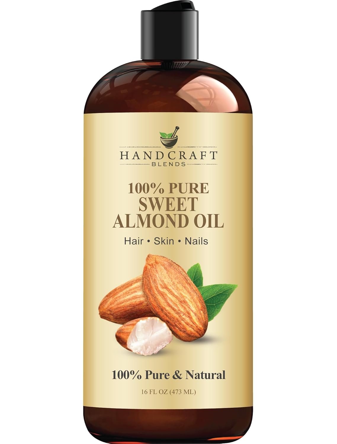 61DLi41pwDL._SL1500_.jpg Handcraft Blends Sweet Almond Oil | 100% Pure and Natural | Bath & Body Oil | Premium Grade Carrier Oil | Skin | Hair | Body | Massage | Hexane-Free | 16 Fl Oz - Image 1