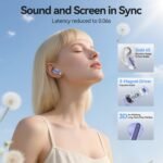 Wireless Earbuds, Bluetooth 5.4 Headphones HiFi Stereo with 4 HD Mic, 50H Playtime Bluetooth Earbuds with Dual LED Display, IPX7 Waterproof Wireless Earphones, Touch Control Ear Buds,USB-C, Purple - Image 3