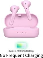Defunc True Basic Wireless Earbuds, Bluetooth 6.0, Patented MultiTip Semi-in-Ear Design with Silicone Ear Wings, AI App Support, Quad Microphones,Waterproof, 22H Playtime, Secure Fit Earbuds (Pink) - Image 4
