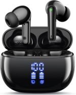 ZIUTY Ear Buds Wireless Earbuds, Bluetooth Headphones 5.4 with 4 ENC Noise Cancelling Mic, 48H Playtime LED Display, IPX7 Waterproof, Deep Bass Stereo Headphones for Sports Workout, Black