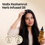 Vedix Keshamrut Herbs Infused Ayurvedic Hair Oil With Bhringraj, Amla & Rosemary I Control Hair Fall & Boost Hair Growth I 16+ Whole Herbs, Leaves & Flowers I No Mineral Oils & Chemicals (Pack of 5) - Image 6