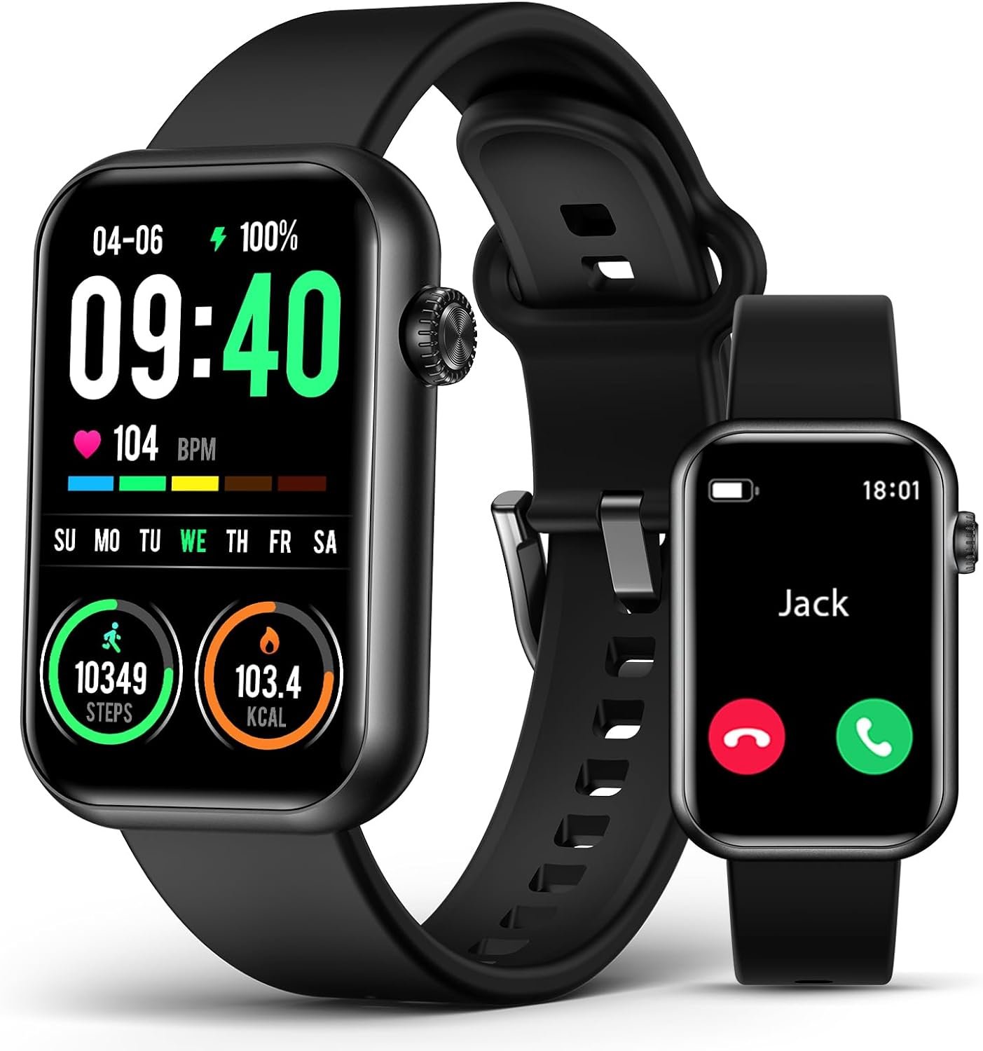 61TYDZ-7UUL._AC_SL1500_.jpg Smart Watch Fitness Tracker (Answer/Make Call), 24/7 Heart Rate Spo2 Blood Pressure Monitor Sleep Tracker, 114 Sports Modes Pedometer Calorie Step Tracker, Waterproof Activity Tracker for Women Men - Image 1