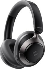 havit Hybrid ANC Wireless Headphones, Over Ear Bluetooth Headphones with Hi-Res Audio, Spatial Sound, 80H Battery, 5-Mic ENC Calls, Metal-Accent Foldable Design