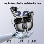 IP7 Wireless Earbuds for Sport Bluetooth Earbuds with Bass Stereo for boy | Wireless earbuds with Bluetooth 5.4 ANC noise Reduction LED Display 90 hours playtime and IPX7 waterproof for Gym Running - Image 5