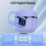 Wireless Earbuds, Bluetooth 5.4 Headphones HiFi Stereo with 4 HD Mic, 50H Playtime Bluetooth Earbuds with Dual LED Display, IPX7 Waterproof Wireless Earphones, Touch Control Ear Buds,USB-C, Purple - Image 5